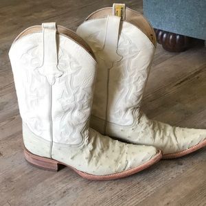 White Diamonds Western Boots Size 9EE White Leather